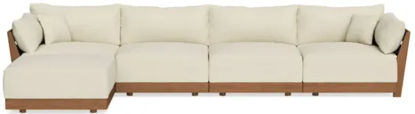 Modular Bondi Espresso 4-Seater Sectional in Parchment | Memory Foam Blend