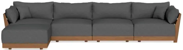 Modular Bondi Espresso 4-Seater Sectional in Pebble | Memory Foam Blend