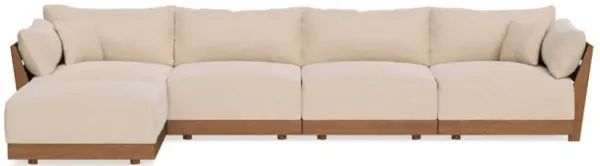 Modular Bondi Espresso 4-Seater Sectional in Vanilla | Memory Foam Blend