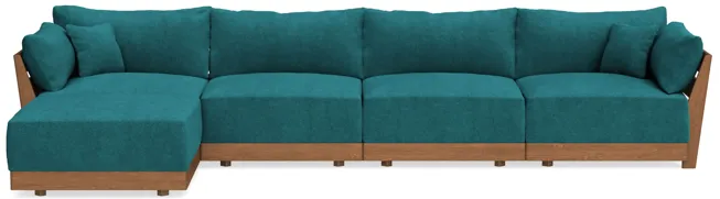 Modular Bondi Espresso 4-Seater Sectional in Ocean | Memory Foam Blend