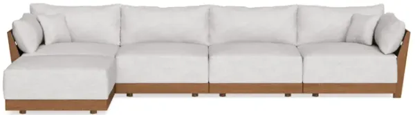Modular Bondi Espresso 4-Seater Sectional in Mist | Memory Foam Blend