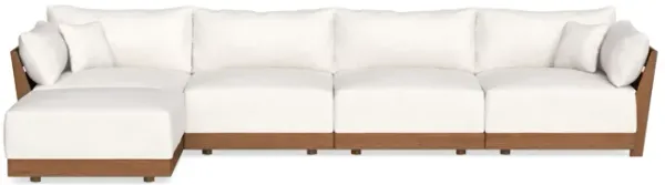 Modular Bondi Espresso 4-Seater Sectional in Macaroon | Memory Foam Blend