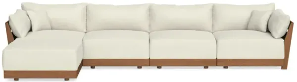 Modular Bondi Espresso 4-Seater Sectional in Eggshell | Memory Foam Blend