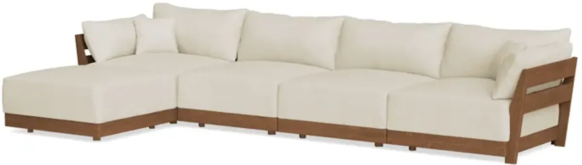 Modular Bondi Espresso 4-Seater Sectional in Mascarpone | Memory Foam Blend