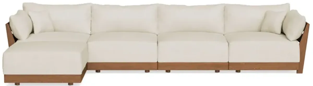 Modular Bondi Espresso 4-Seater Sectional in Mascarpone | Memory Foam Blend