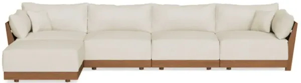Modular Bondi Espresso 4-Seater Sectional in Mascarpone | Memory Foam Blend