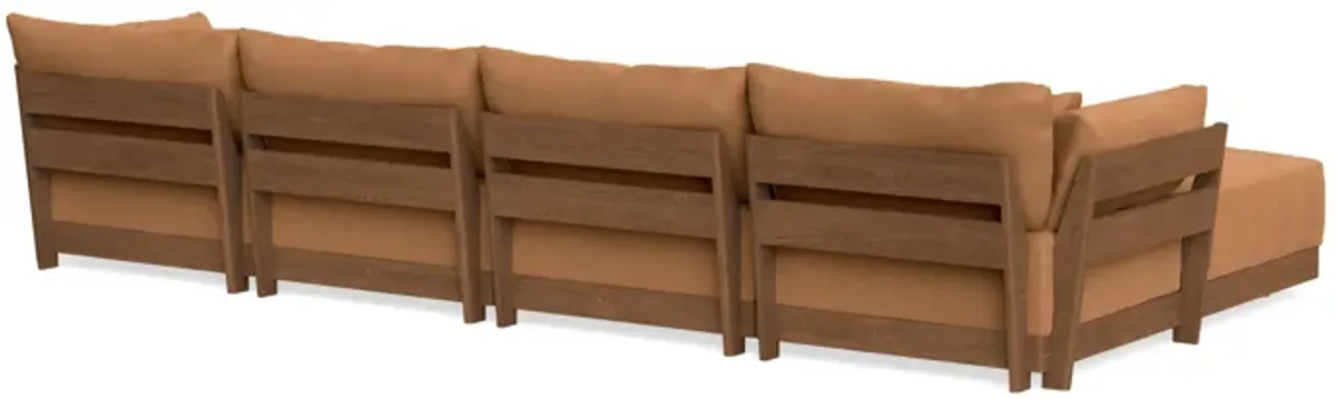 Modular Bondi Espresso 4-Seater Sectional in Cheddar | Memory Foam Blend