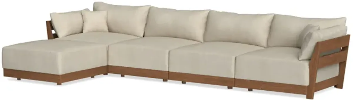 Modular Bondi Espresso 4-Seater Sectional in Almond | Memory Foam Blend