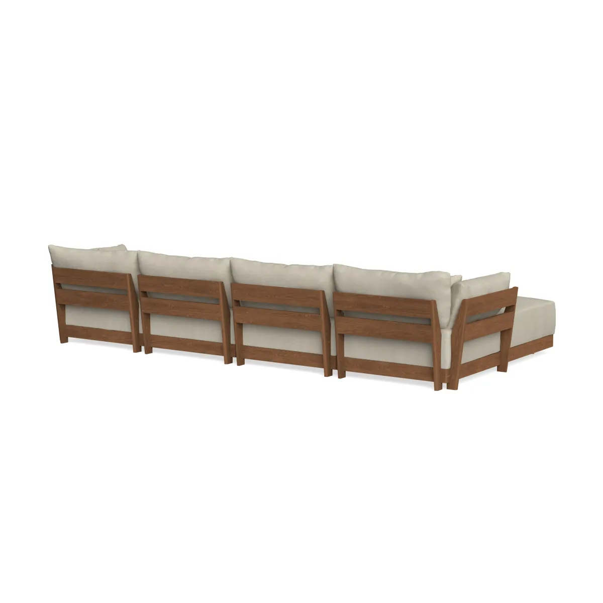 Modular Bondi Espresso 4-Seater Sectional in Almond | Memory Foam Blend