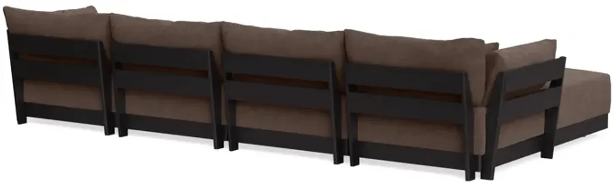 Modular Bondi Black 4-Seater Sectional in Chocolate | Memory Foam Blend