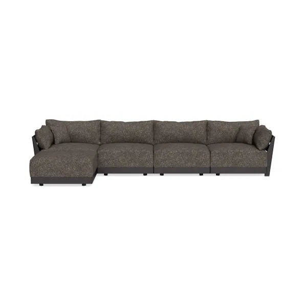 Modular Bondi Black 4-Seater Sectional in Eclipse | Memory Foam Blend