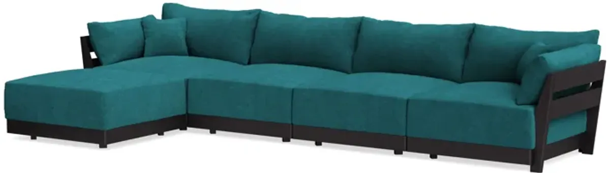 Modular Bondi Black 4-Seater Sectional in Ocean | Memory Foam Blend