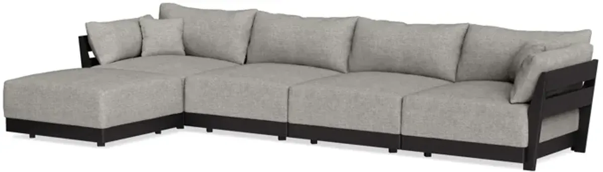 Modular Bondi Black 4-Seater Sectional in Fog | Memory Foam Blend