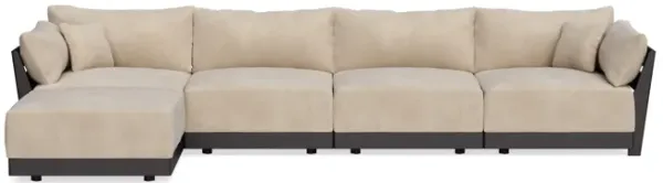 Modular Bondi Black 4-Seater Sectional in Oyster | Memory Foam Blend