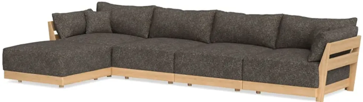 Modular Bondi Latte 4-Seater Sectional in Eclipse | Memory Foam Blend