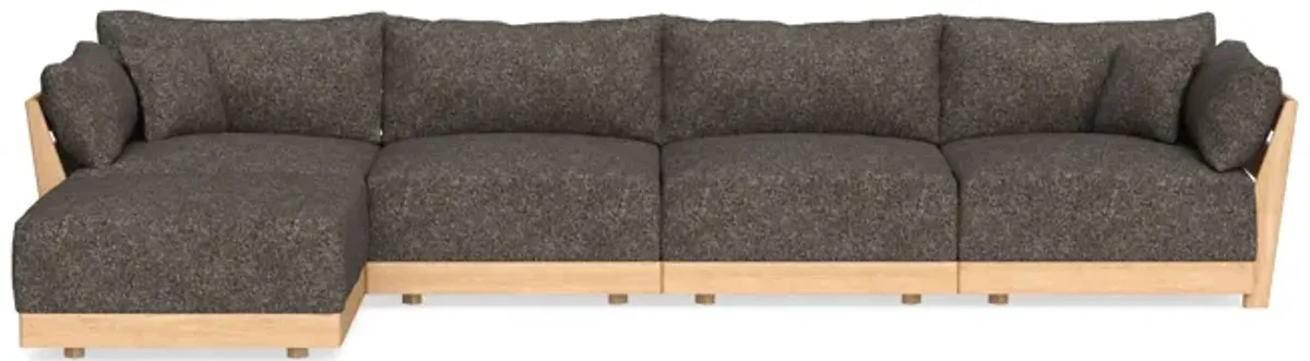 Modular Bondi Latte 4-Seater Sectional in Eclipse | Memory Foam Blend