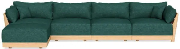 Modular Bondi Latte 4-Seater Sectional in Forest Green | Memory Foam Blend