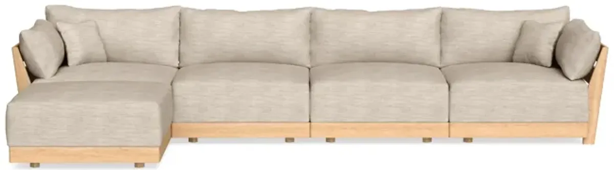 Modular Bondi Latte 4-Seater Sectional in Wheat | Memory Foam Blend