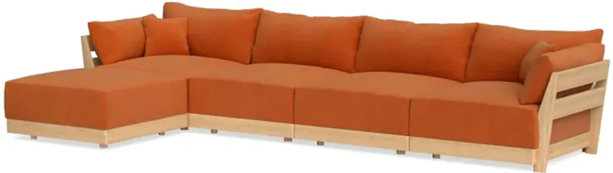 Modular Bondi Latte 4-Seater Sectional in Terracotta | Memory Foam Blend