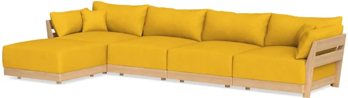 Modular Bondi Latte 4-Seater Sectional in Sunflower | Memory Foam Blend