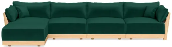 Modular Bondi Latte 4-Seater Sectional in Evergreen | Memory Foam Blend