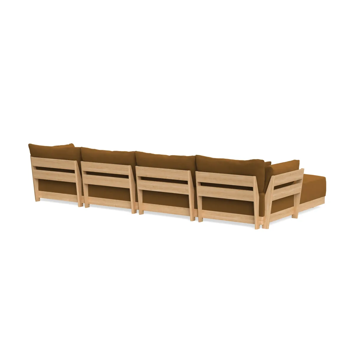 Modular Bondi Latte 4-Seater Sectional in Cognac | Memory Foam Blend