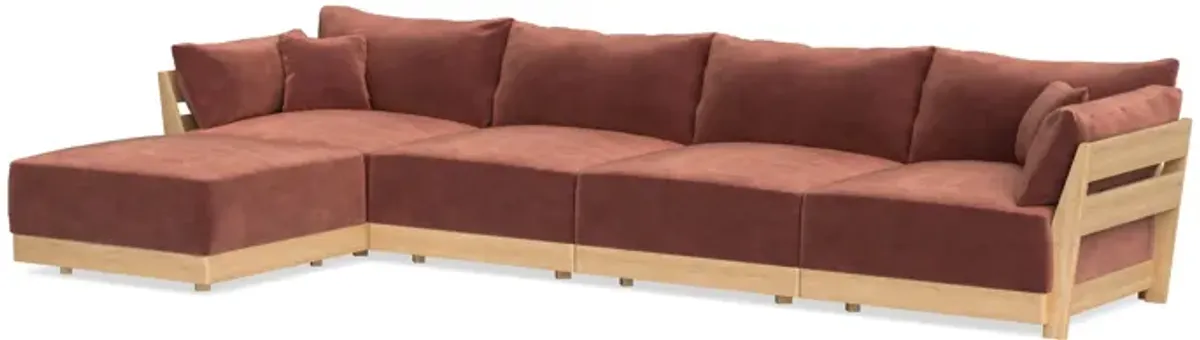 Modular Bondi Latte 4-Seater Sectional in Spice | Memory Foam Blend