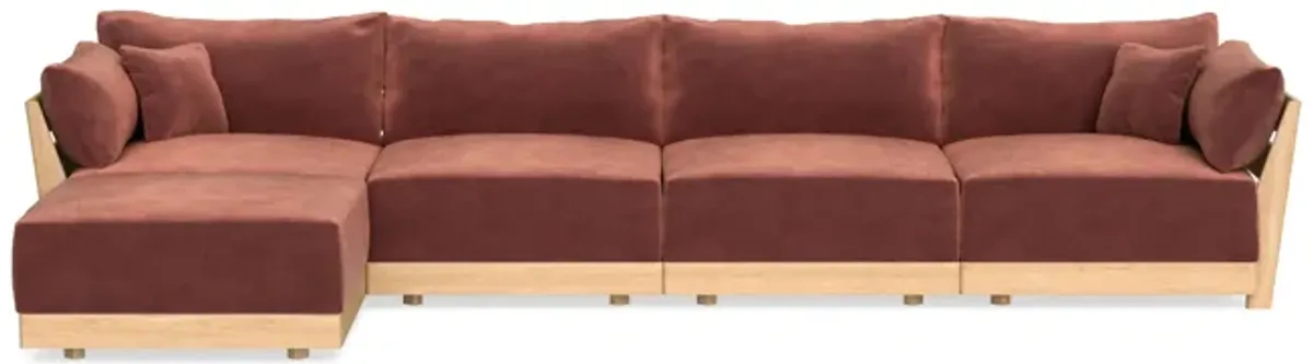 Modular Bondi Latte 4-Seater Sectional in Spice | Memory Foam Blend
