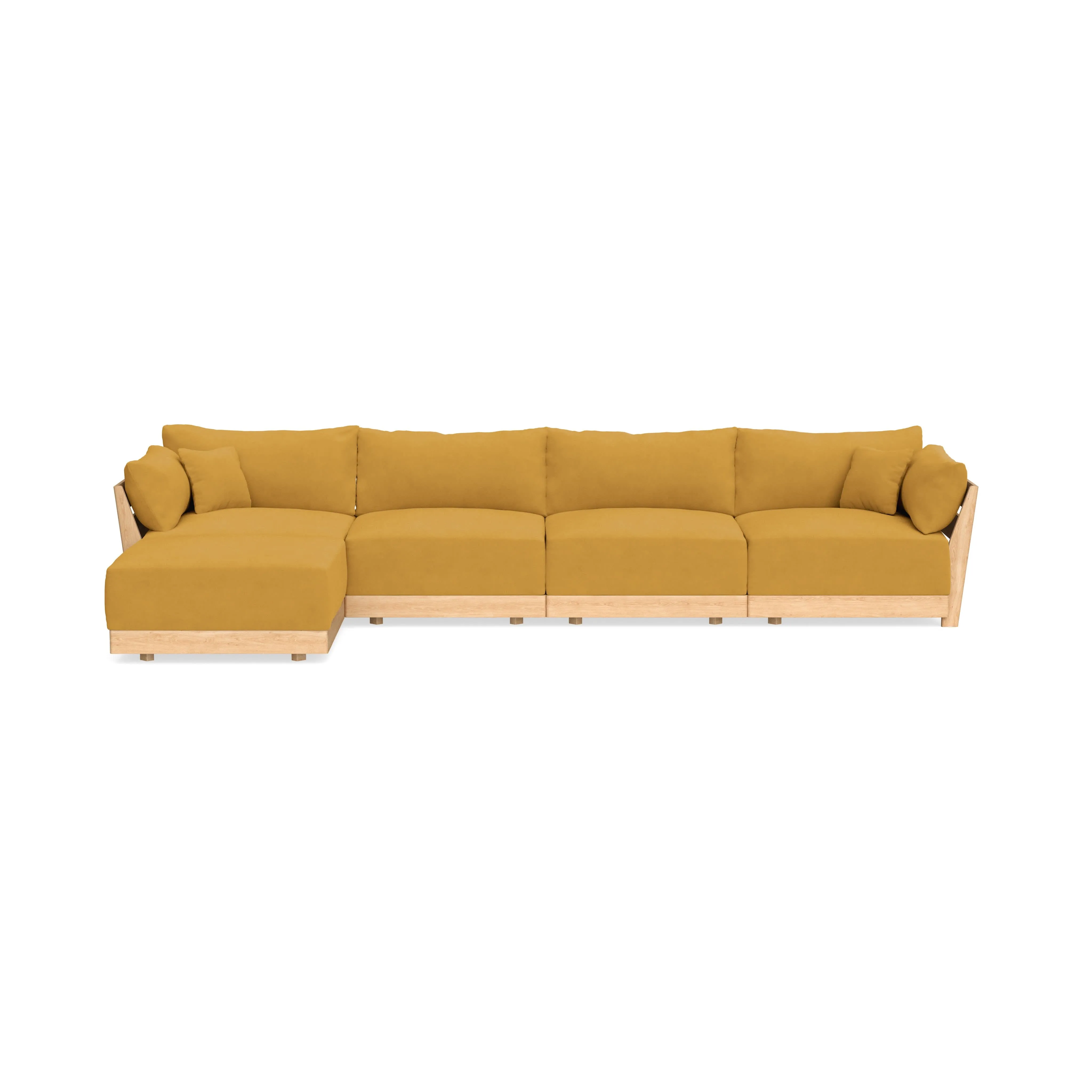 Modular Bondi Latte 4-Seater Sectional in Honey | Memory Foam Blend