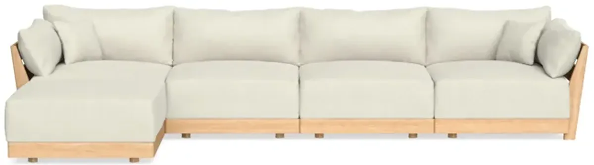 Modular Bondi Latte 4-Seater Sectional in Eggshell | Memory Foam Blend