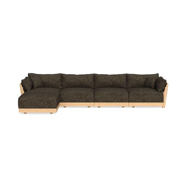 Modular Bondi Latte 4-Seater Sectional in Phantom | Memory Foam Blend