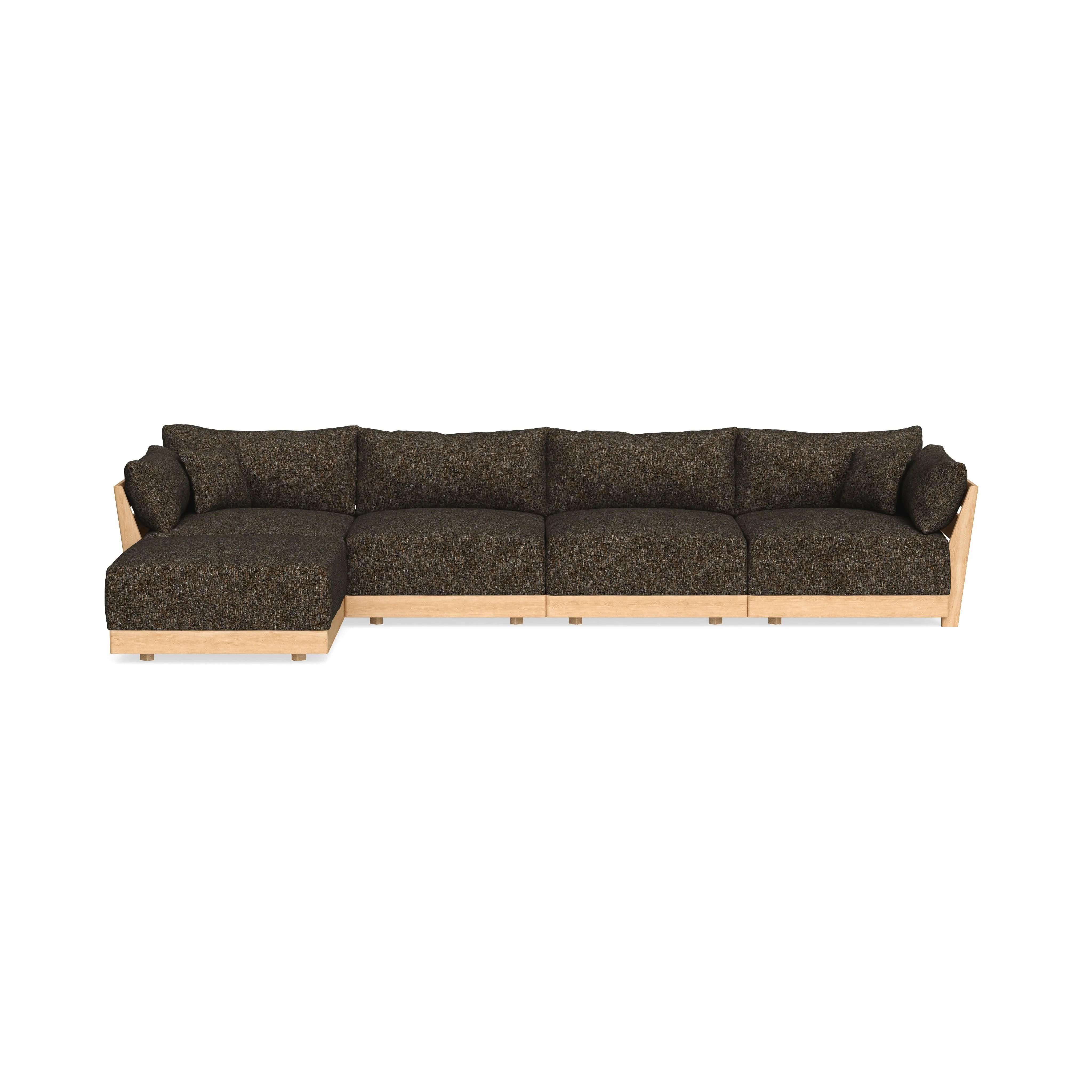 Modular Bondi Latte 4-Seater Sectional in Phantom | Memory Foam Blend