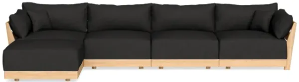 Modular Bondi Latte 4-Seater Sectional in Peppercorn | Memory Foam Blend