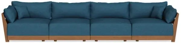 Modular Bondi Espresso 4-Seater Sofa in Yale Blue | Classic Blend