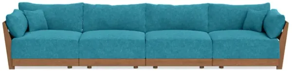 Modular Bondi Espresso 4-Seater Sofa in Blue Topaz | Classic Blend