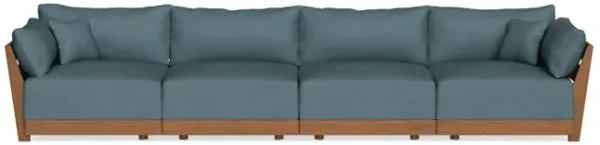 Modular Bondi Espresso 4-Seater Sofa in Slate Blue | Classic Blend