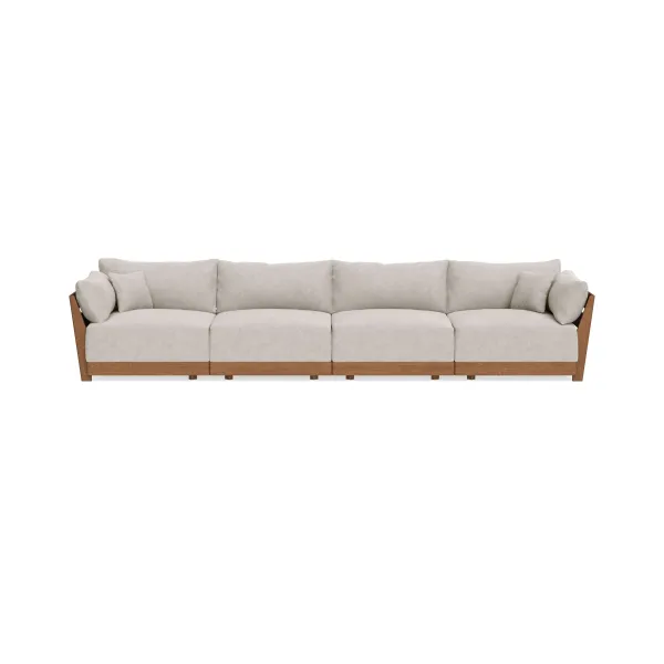 Modular Bondi Espresso 4-Seater Sofa in Alabaster | Classic Blend