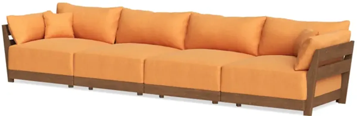 Modular Bondi Espresso 4-Seater Sofa in Tangerine | Classic Blend
