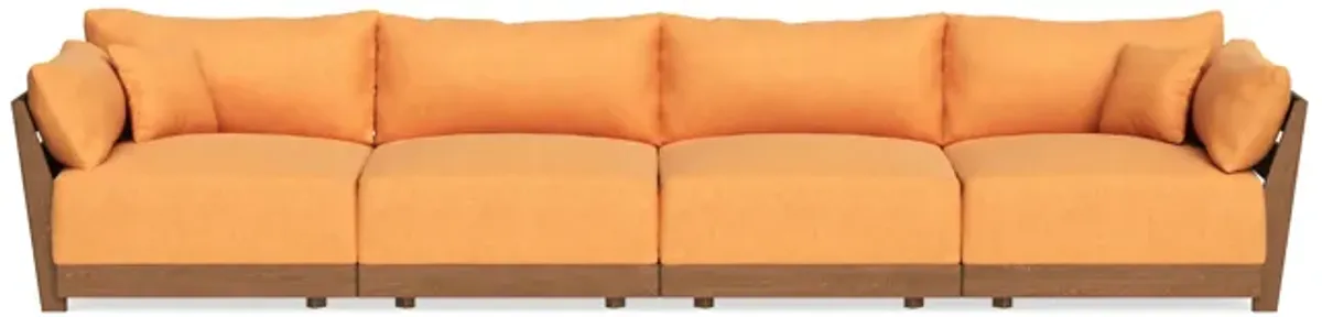 Modular Bondi Espresso 4-Seater Sofa in Tangerine | Classic Blend