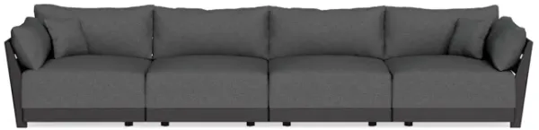 Modular Bondi Black 4-Seater Sofa in Pebble | Classic Blend