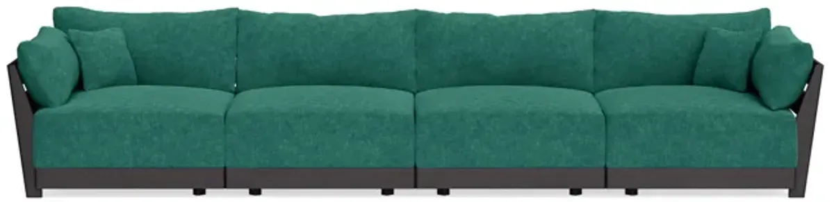 Modular Bondi Black 4-Seater Sofa in Jade Green | Classic Blend