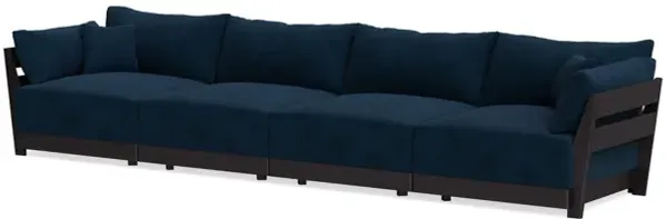 Modular Bondi Black 4-Seater Sofa in Royal Blue | Classic Blend