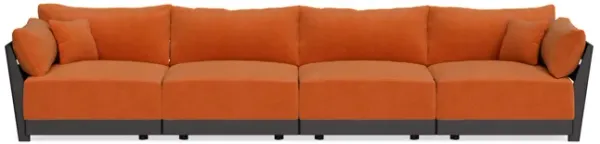 Modular Bondi Black 4-Seater Sofa in Terracotta | Classic Blend