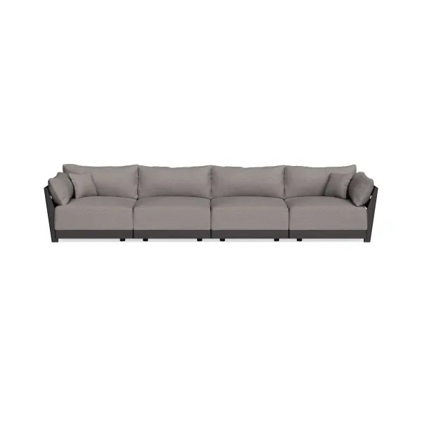 Modular Bondi Black 4-Seater Sofa in Cement | Classic Blend
