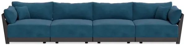 Modular Bondi Black 4-Seater Sofa in Commodore Blue | Classic Blend
