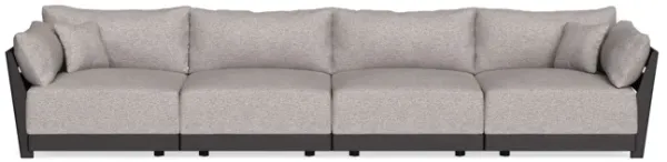 Modular Bondi Black 4-Seater Sofa in Heathered Taupe | Classic Blend