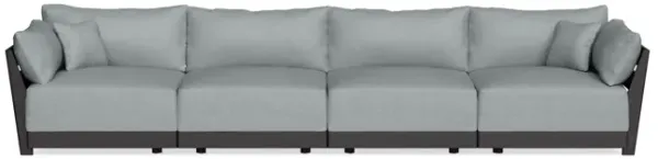 Modular Bondi Black 4-Seater Sofa in Light Steel | Classic Blend