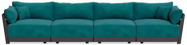 Modular Bondi Black 4-Seater Sofa in Peacock | Classic Blend