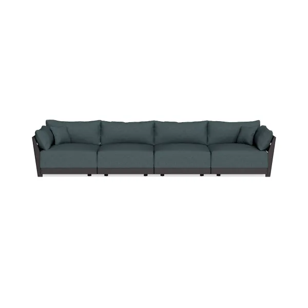 Modular Bondi Black 4-Seater Sofa in Ocean Gray | Classic Blend
