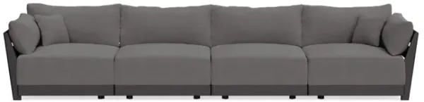 Modular Bondi Black 4-Seater Sofa in Burnt Ember | Classic Blend